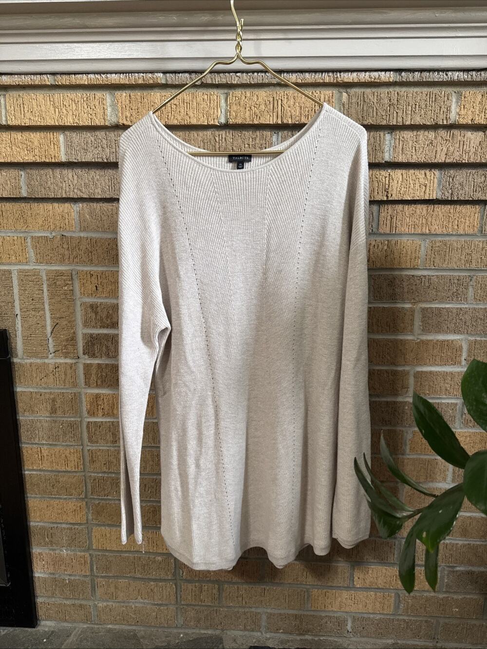 Talbots Cashmere Cotton Blend Knit Pullover Sweater Tunic Plus Sz XL Minimalist